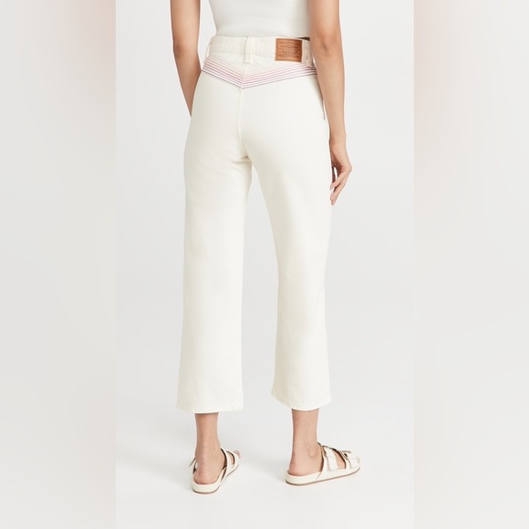 Levi’s Ribcage Straight Leg White/Cream Jeans - Picture 4 of 7